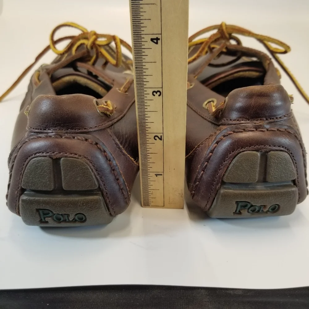 Polo Ralph Lauren Roderick Mens Sz 9D Brown Leather Moc Loafer Boat Shoe Slip On
